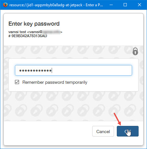 зашифровать электронную почту, ввести пароль