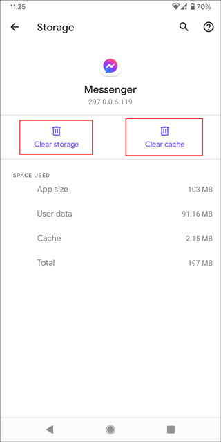 очистить кэш мессенджера на андроиде