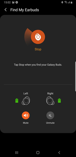 Найдите Galaxy Buds с помощью приложения Samsung Wear