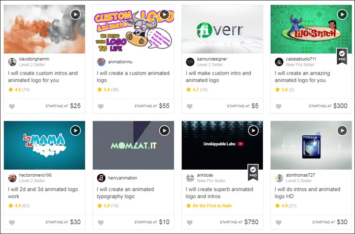 Fiverr вступительные видео на YouTube