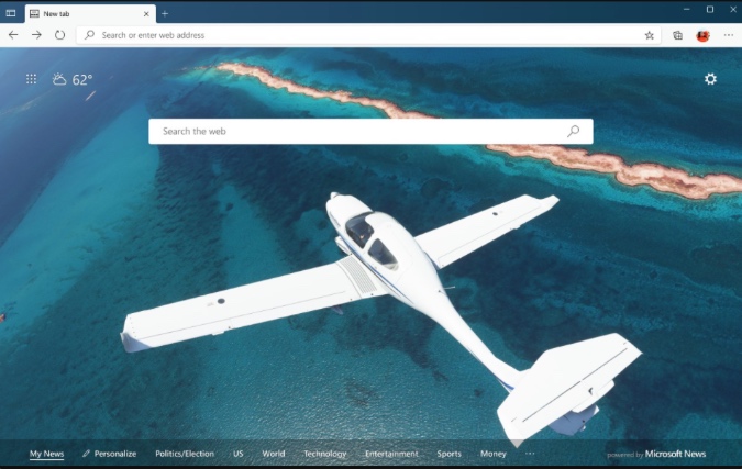 скачать тему симулятора полета на microsoft Edge
