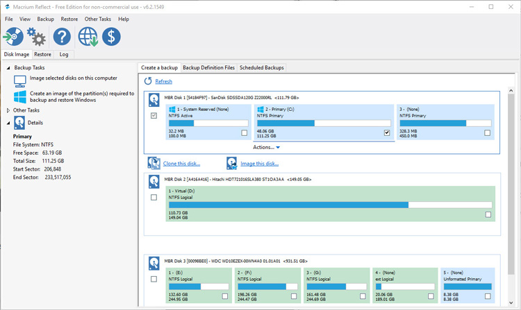 бесплатное программное обеспечение для резервного копирования Windows-macrium-reflect