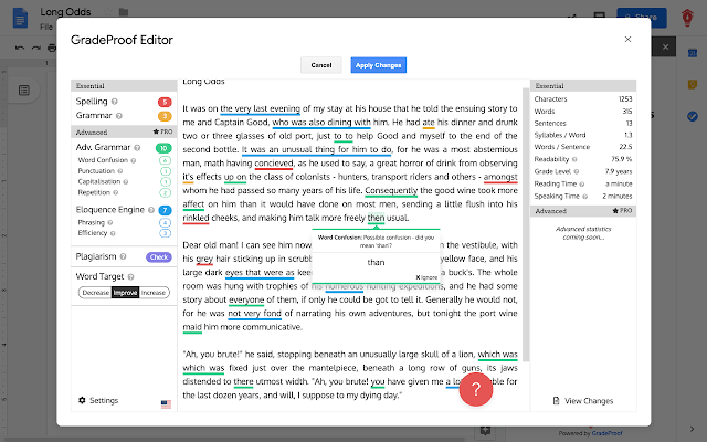 GradeProof проверяет документ на наличие ошибок