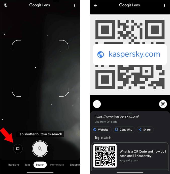 Сканирование QR-кода с помощью Google Lens