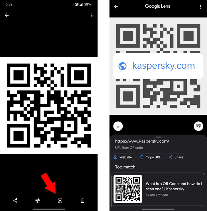 Сканирование QR-кода из Google Фото