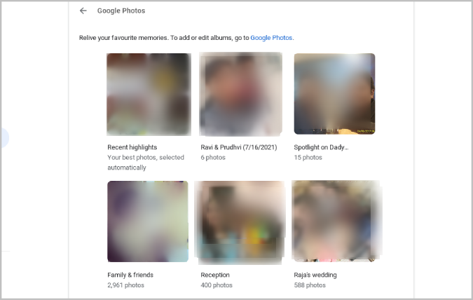 Альбомы Google Фото, чтобы установить их в качестве заставок