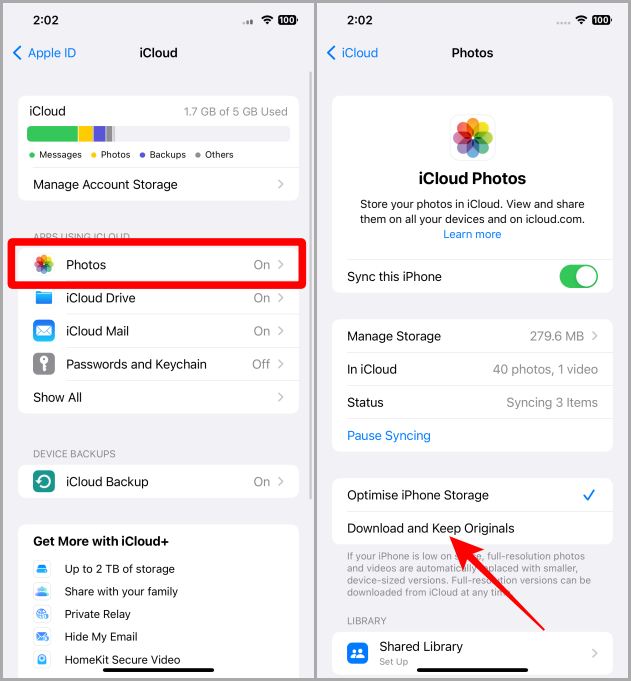 Настройки iCloud iOS