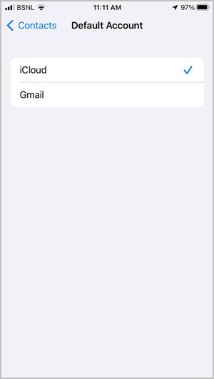 Контакты iPhone по умолчанию Gmail