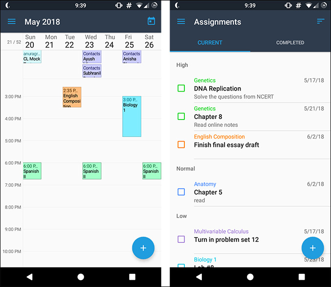 приложения для планирования домашних заданий - iStudiez Pro Android