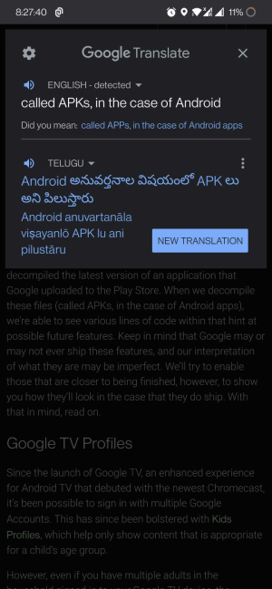 Расширение Google Translate для Chrome на Android