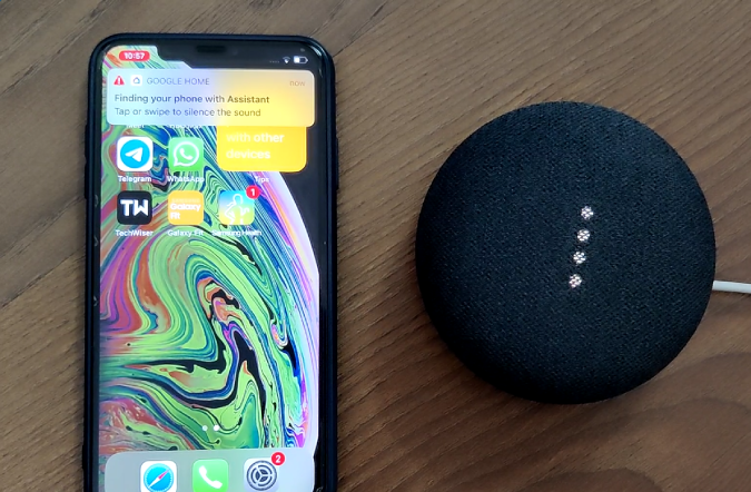 Оповещение «Найти мой телефон» на iPhone с помощью приложения Google Home.