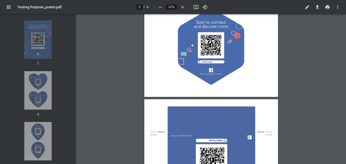 Загруженный QR-код для страницы Facebook