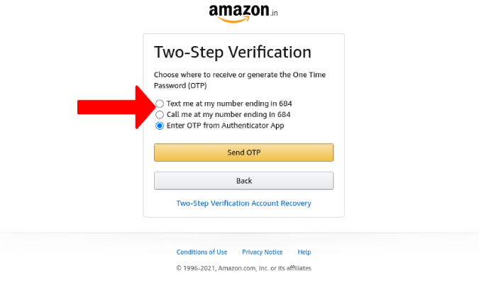 Использование номера телефона в качестве двухэтапной аутентификации на Amazon