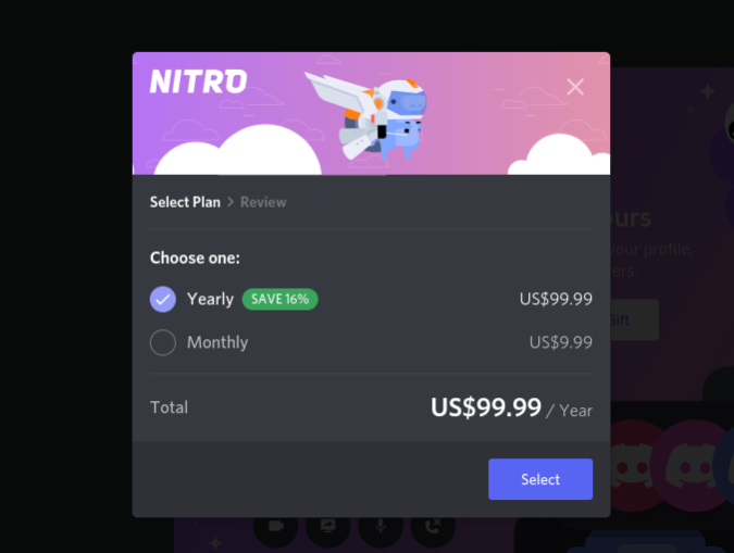 Годовой план Discord Nitro