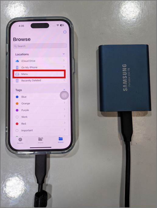 Использование внешнего SSD на iPhone