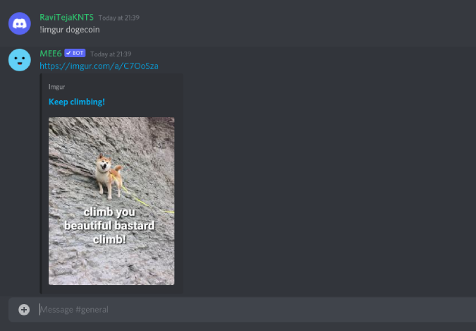 Мемы в Discord с использованием команды Imgur для MEE6