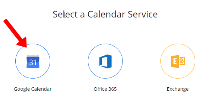 Выберите Календарь Google в качестве службы календаря.