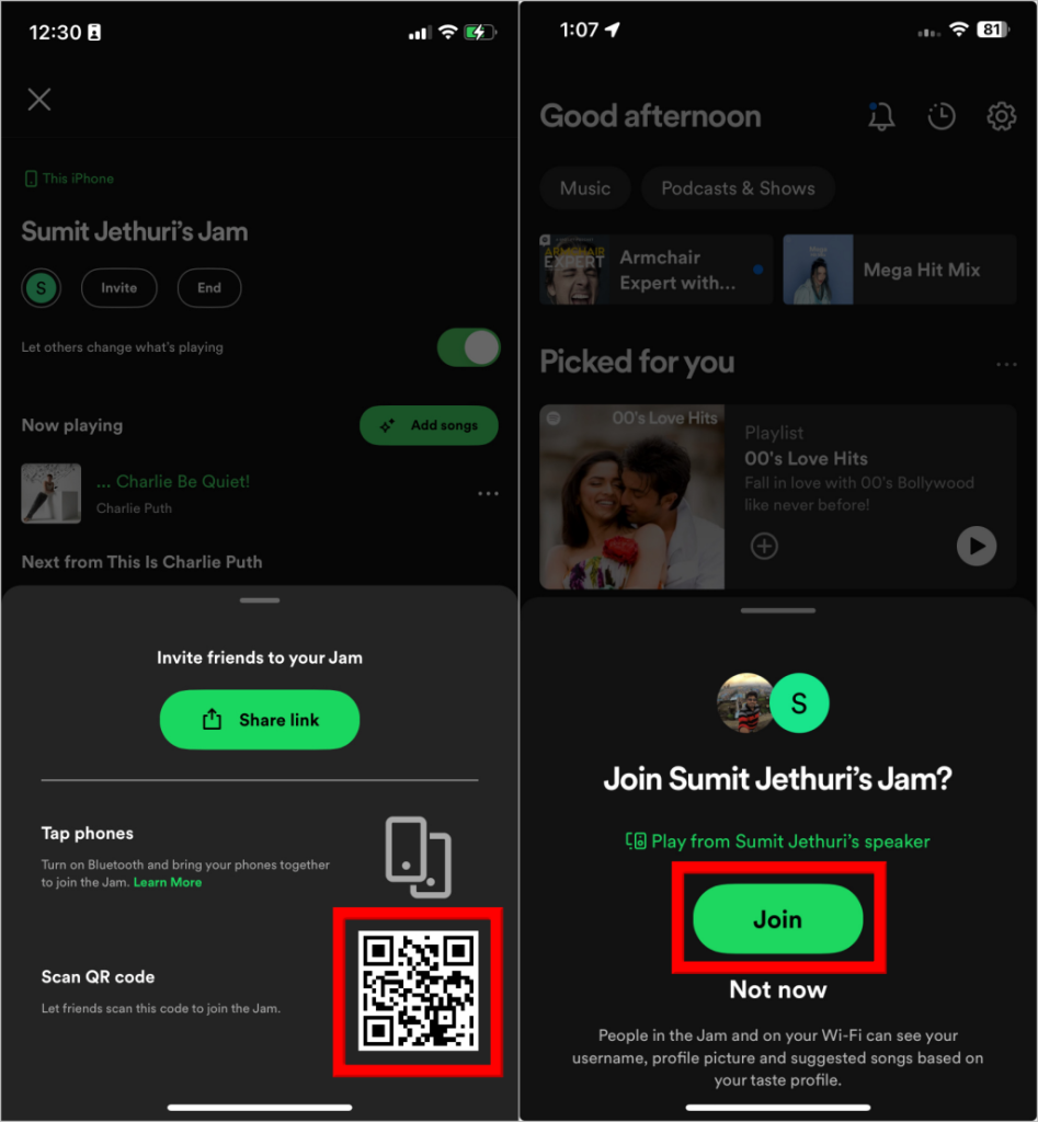 QR-код на Jam в Spotify