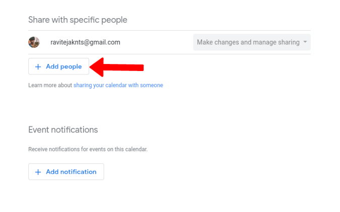 Добавление людей для присоединения к календарю в Календаре Google