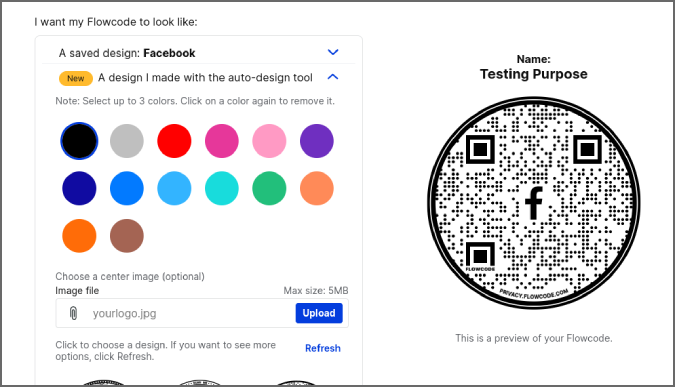 Настройка QR-кода в Flowcode