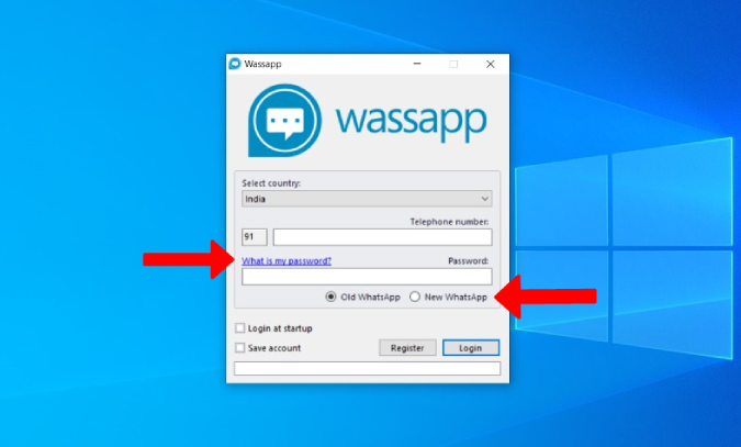 пароль для приложения Wassapp в Windows