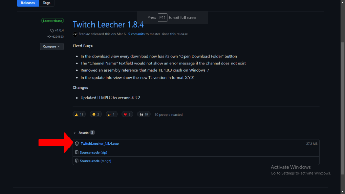 Установка Twitch Leecher