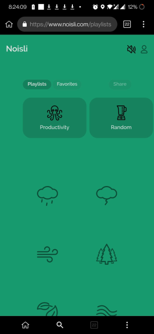 Расширение Noisli на мобильном телефоне