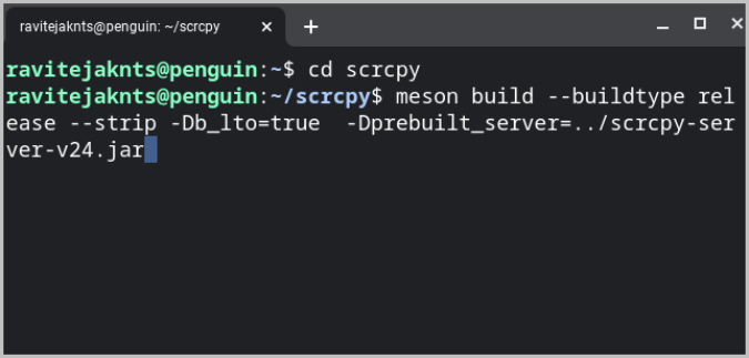 Создание сервера Scrcpy на ChromeOS