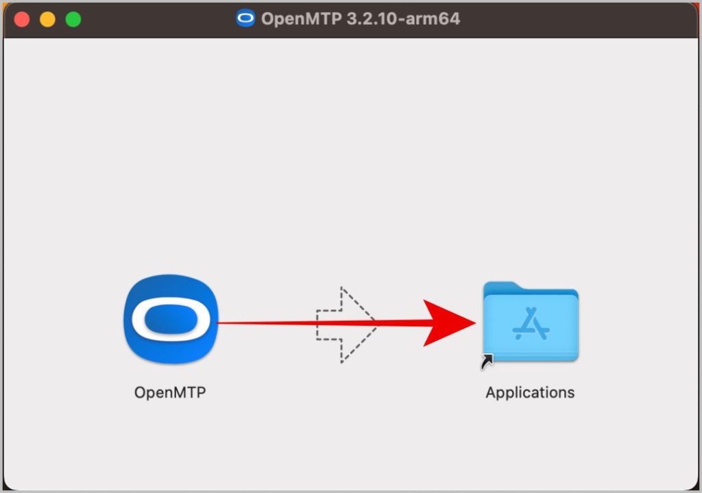 Установка приложения OpenMTP на Mac