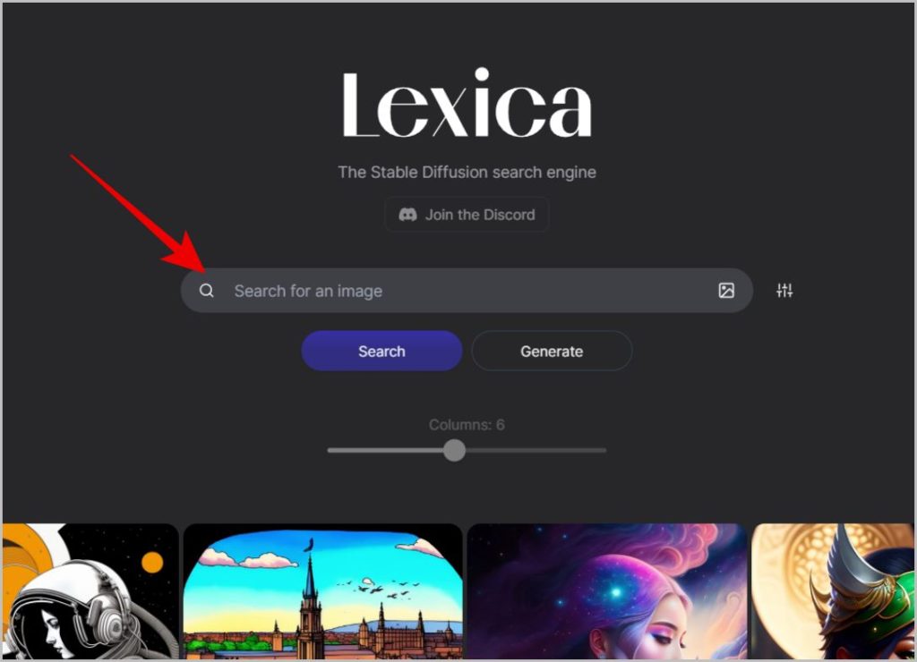 Ищите искусство искусственного интеллекта с помощью Lexica