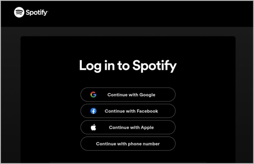 Вход в Spotify для подключения к Discord