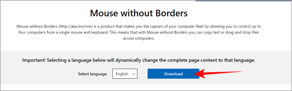 Загрузка приложения «Мышь без границ» в Windows