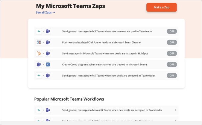 zapier для команд Microsoft