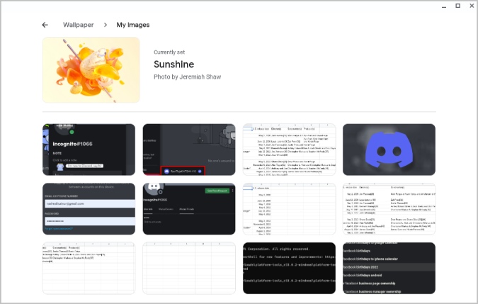 Установка обоев из локальных фотографий на ChromeOS