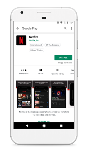 Netflix-совместимый магазин в Play Store