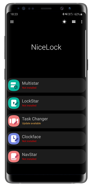 Приложение Nicelock, показывающее модули Goodlock