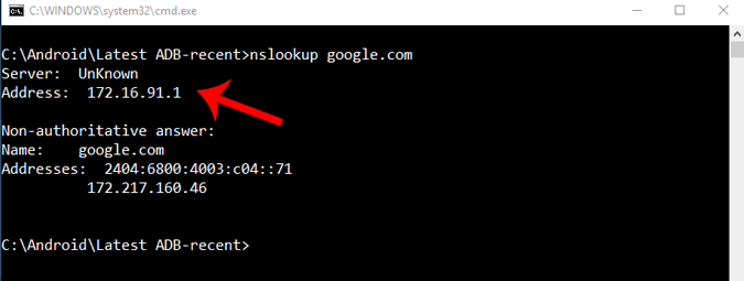 nslookup_command в Windows