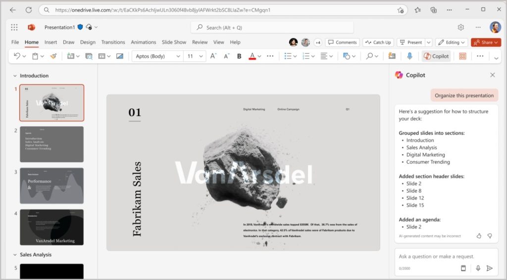 Со-пилот по Microsoft PowerPoint