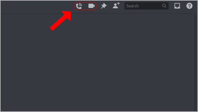 Значки телефона и видеозвонка в Discord
