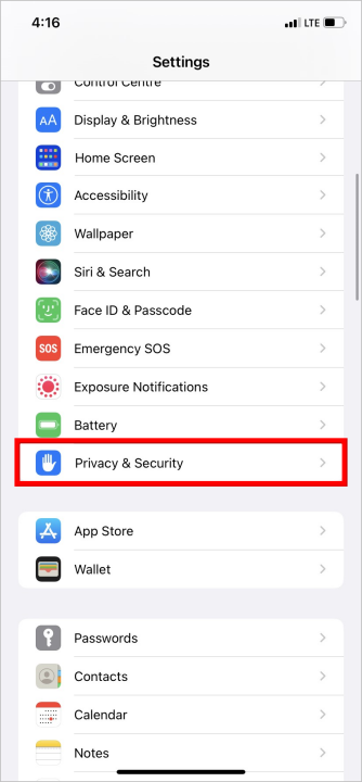 Настройки конфиденциальности и безопасности в iOS