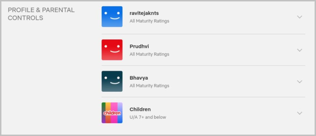 Профиль и родительский контроль на Netflix