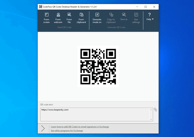 загрузка изображения для сканирования QR-кода с помощью CodeTwo