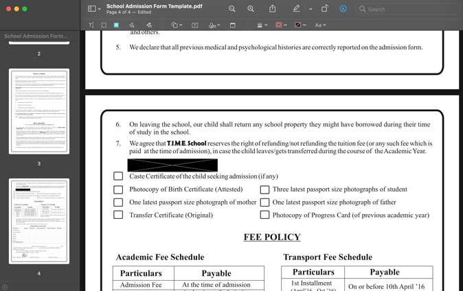 отредактируйте информацию с помощью инструмента редактирования в разметке на Mac