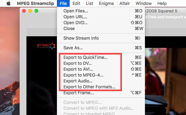 удалить звук из видео - выберите экспорт