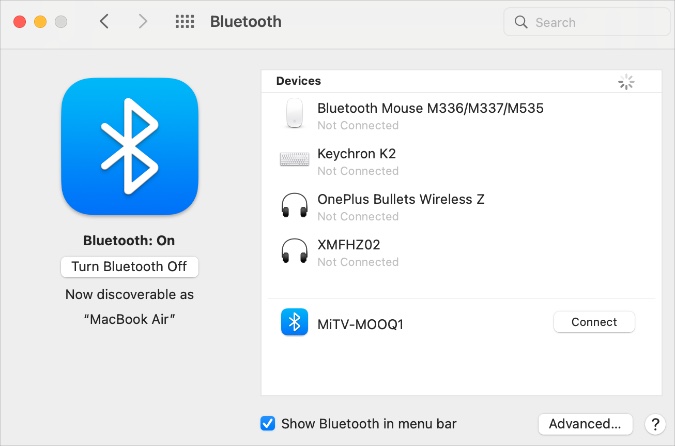 удалить Bluetooth-мышь