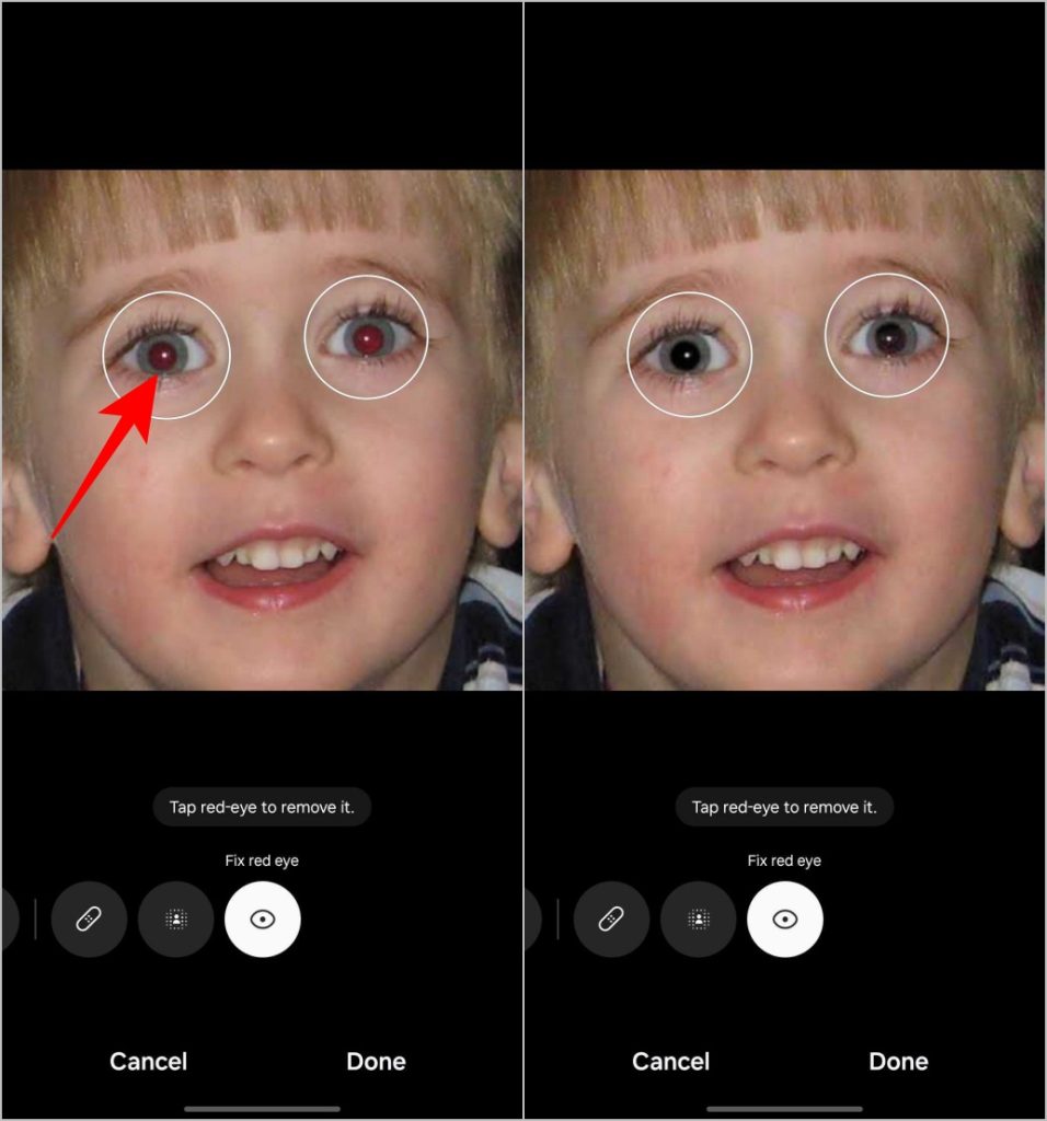 Убираем эффект красных глаз в Галерее Samsung