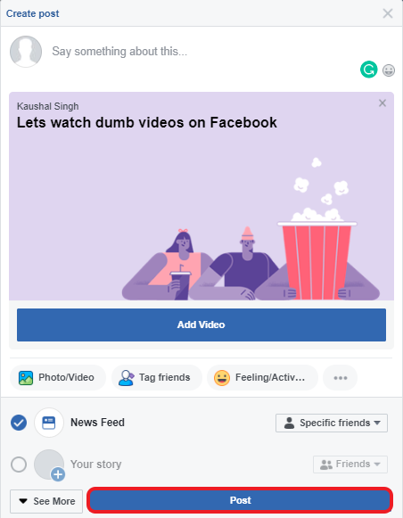 Facebook Watch Party – публикация