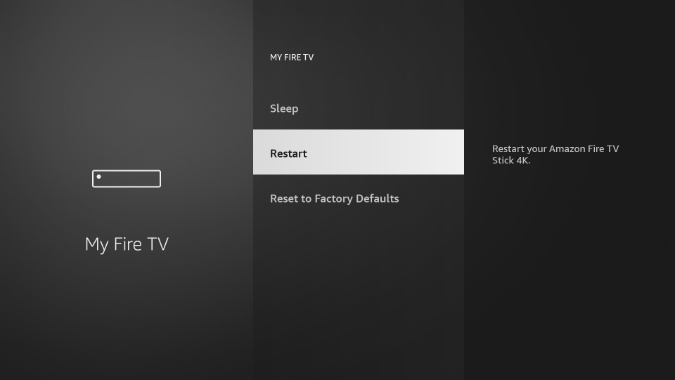 перезапустить Fire TV Stick