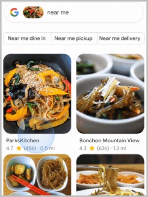 Поиск ближайших ресторанов с помощью Google Lens
