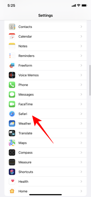 Значок Safari в настройках на iOS
